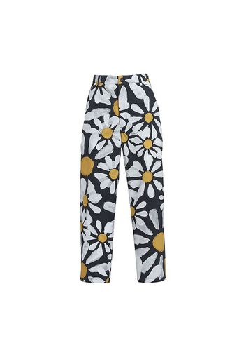 Daisy print poplin pants