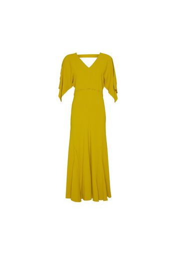 V-Neck Bias Godet Dress