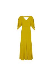 V-Neck Bias Godet Dress