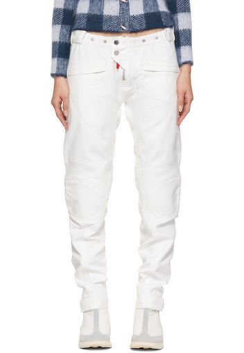 032c Off-White Woven Leather Biker Pants