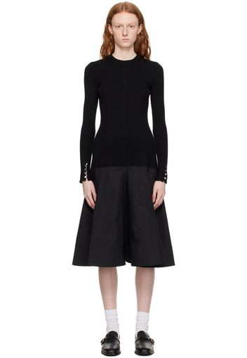 3.1 Phillip Lim Black Paneled Midi Dress