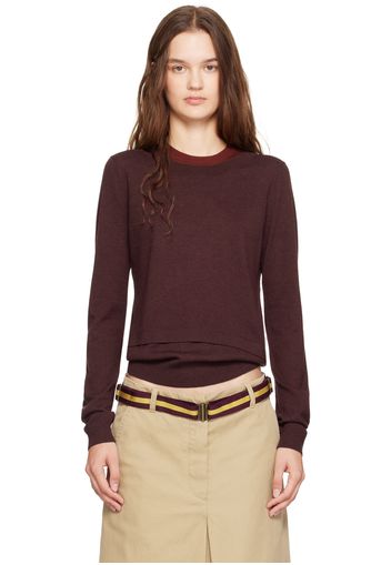 3.1 Phillip Lim Burgundy Double Layer Back Keyhole Sweater