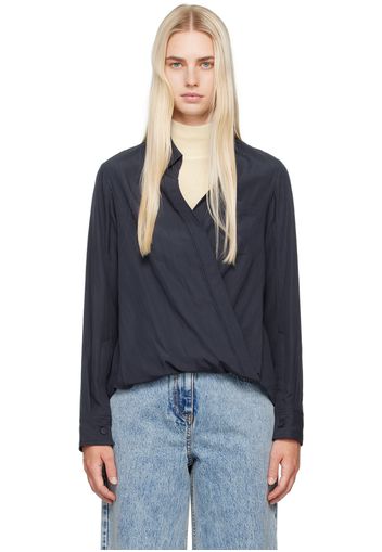 3.1 Phillip Lim Navy Crossover Shirt