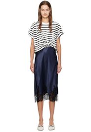 3.1 Phillip Lim White & Navy Draped Midi Dress