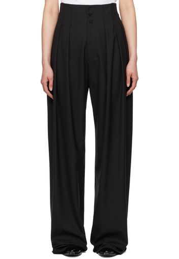 Aaron Esh Black Pleated Trousers