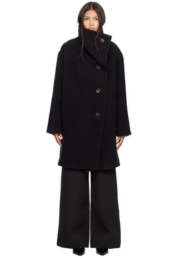 Acne Studios Black Funnel Neck Coat