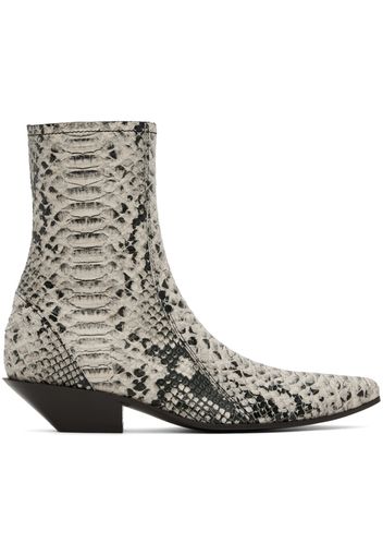 Acne Studios Beige Snake Ankle Boots