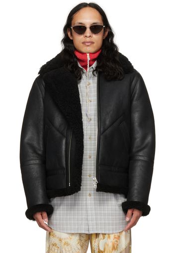 Acne Studios Black Aviator Shearling Jacket