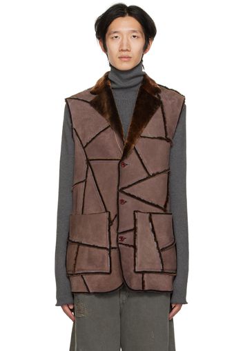 Acne Studios Purple Patchwork Shearling Vest