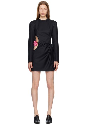 Acne Studios Black Flower Minidress