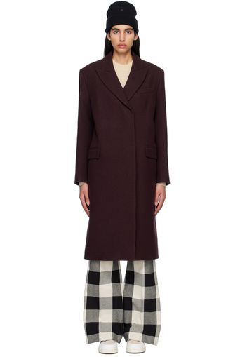 Acne Studios Burgundy Peaked Lapel Coat