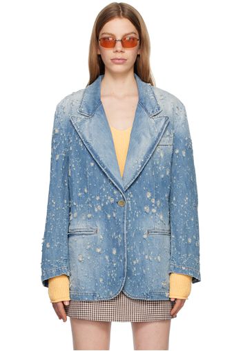 Acne Studios Blue Distressed Denim Jacket