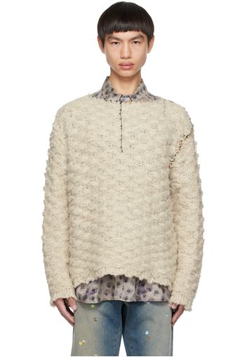 Acne Studios Off-White Distressed Sweater