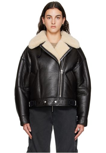 Acne Studios Brown Zip Shearling Jacket