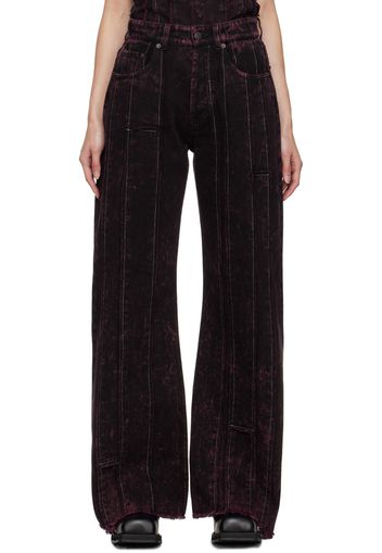 Acne Studios Burgundy Loose Fit Jeans