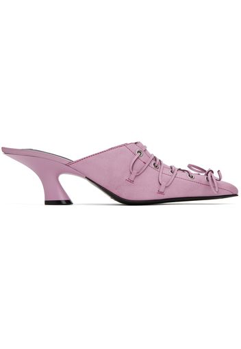 Acne Studios Pink Lace-up Heel Mules