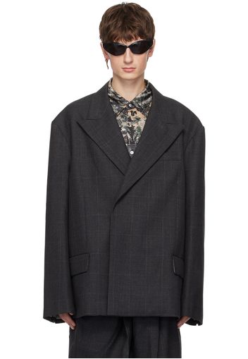 Acne Studios Gray Peaked Lapel Blazer