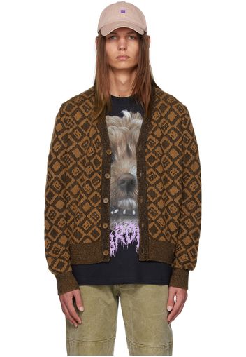 Acne Studios Brown & Black Tiles Cardigan