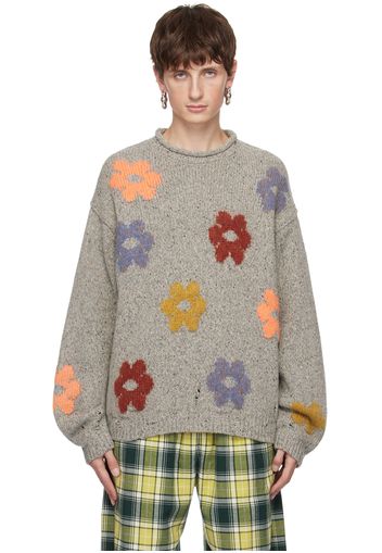 Acne Studios Gray Jacquard Sweater