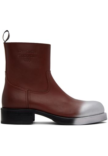 Acne Studios Burgundy Sprayed Leather Chelsea Boots