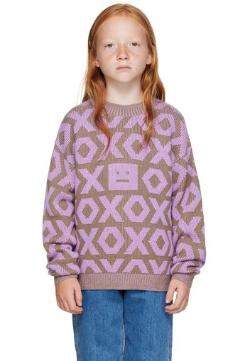 Acne Studios Kids Khaki & Purple 'XO' Sweater