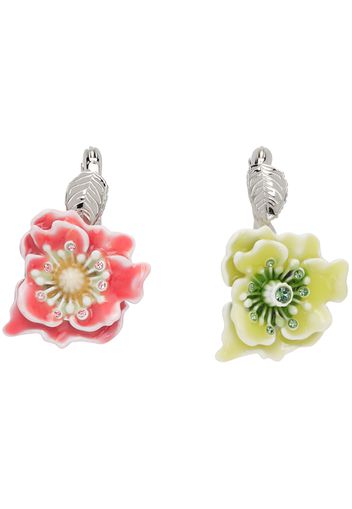 Acne Studios Silver & Multicolor Flower Earrings