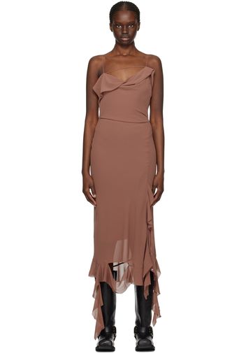 Acne Studios Brown Ruffle Dress