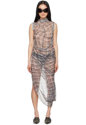 Acne Studios Black Check Midi Dress