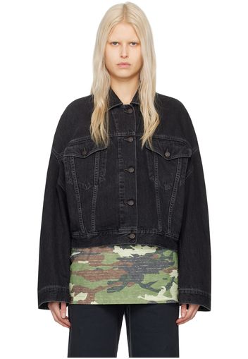 Acne Studios Black Cropped Denim Jacket