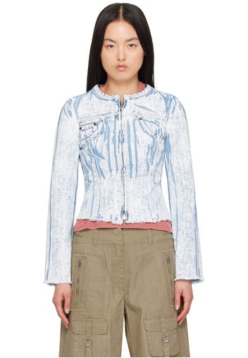 Acne Studios Blue Pigment Print Denim Jacket