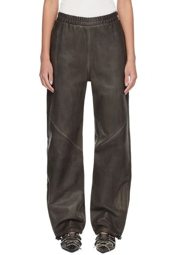 Acne Studios Brown Casual Leather Trousers
