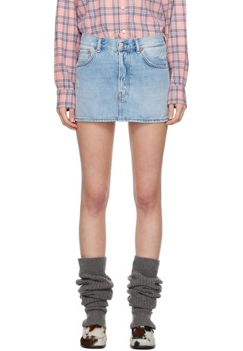 Acne Studios Blue Faded Denim Miniskirt