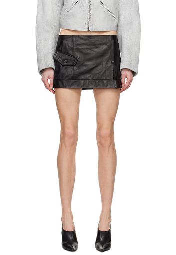 Acne Studios Black Creased Leather Miniskirt