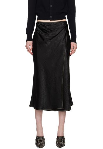 Acne Studios Black Wrap Midi Skirt