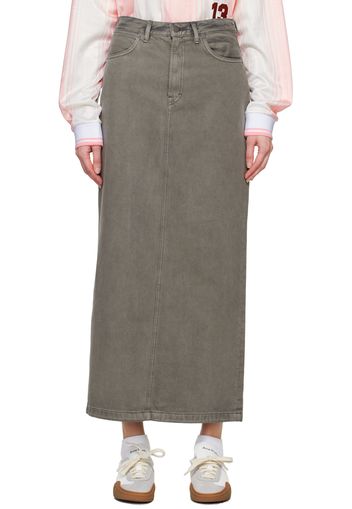 Acne Studios Gray Faded Denim Maxi Skirt