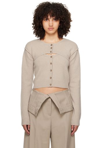 Acne Studios Beige Button-Up Tank Top & Cardigan Set