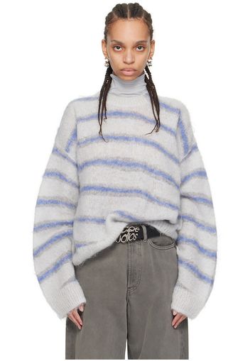 Acne Studios Gray & Blue Stripe Sweater