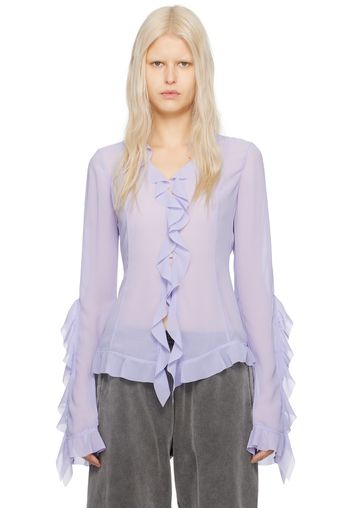 Acne Studios Purple Ruffle Blouse