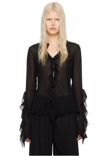 Acne Studios Black Ruffle Blouse