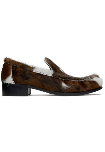 Acne Studios Brown & White Leather Loafers