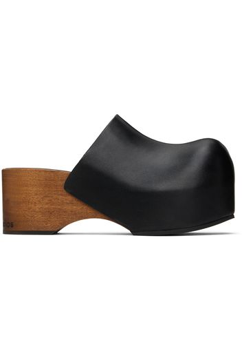 Acne Studios Black Leather Wood Clogs