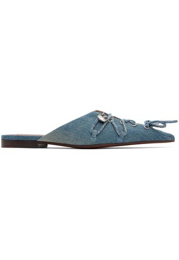 Acne Studios Blue Lace-Up Mules