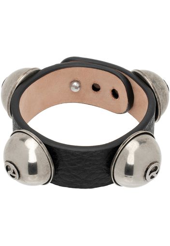 Acne Studios Black Leather Stud Bracelet