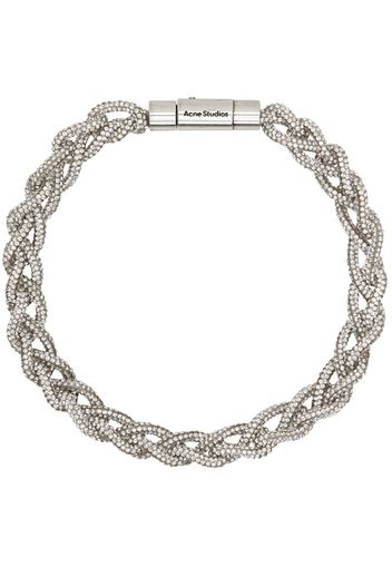 Acne Studios Silver Crystal Cord Choker