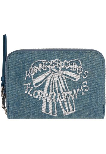 Acne Studios Blue Denim Zip Wallet