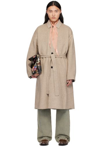 Acne Studios Beige Houndstooth Coat