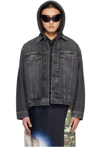 Acne Studios Black Faded Denim Jacket