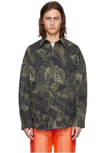 Acne Studios Black & Taupe Printed Denim Shirt