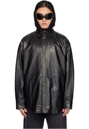 Acne Studios Black Embossed Leather Jacket