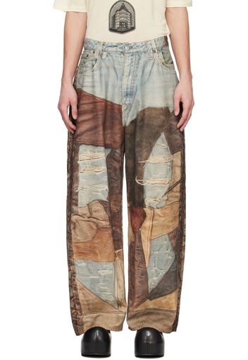 Acne Studios Blue & Brown Printed Trousers